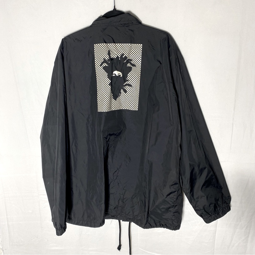 Crooks & Castles Black Nylon Snap Front Medusa Head Windbreaker Jacket 3XL Y2K